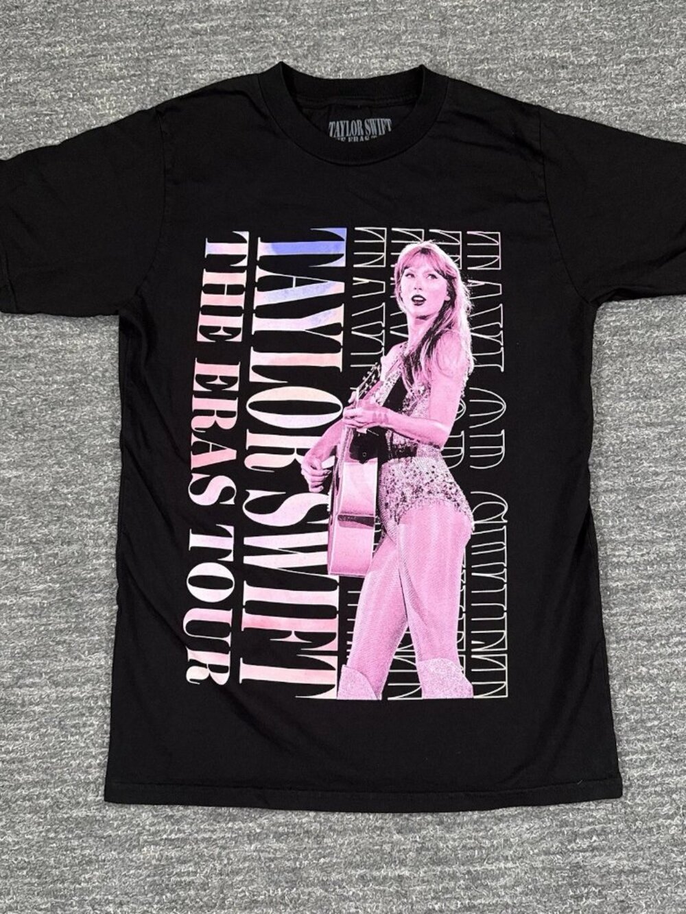 Taylor Swift Eras Tour Eras Oversized T-Shirt Small Black TTPD Live Photo Music